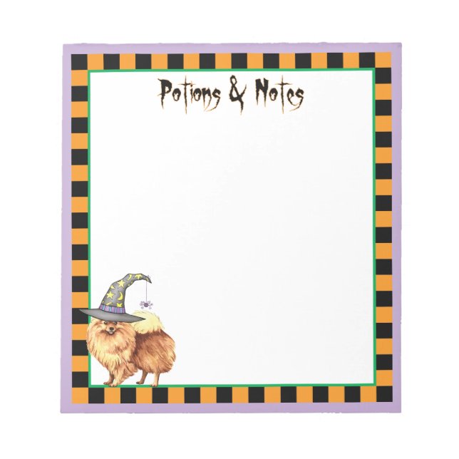 Pomeranian Witch Notepad (Front)