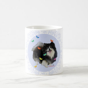 Pomeranian with Butterflies Coffee Mug