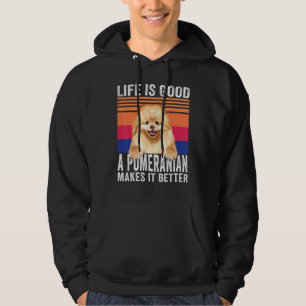 Pomeranians Makes Your Life Good Vintage Hoodie
