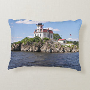 Pomham Rocks Lighthouse, Rhode Island Decorative Cushion