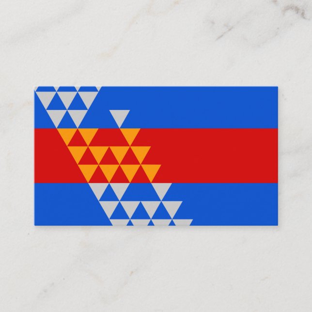 Pomo Indian Flag ethnic symbol american native usa Business Card (Front)