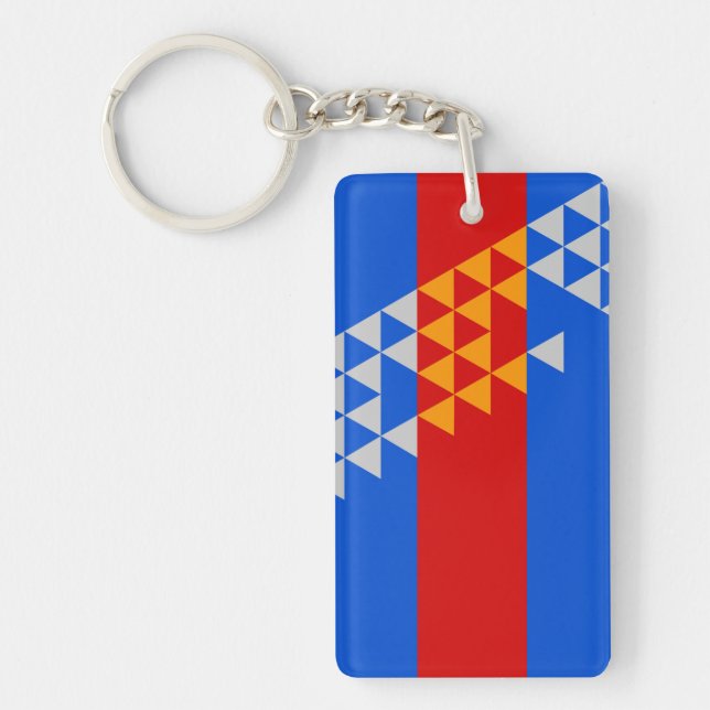Pomo Indian Flag ethnic symbol american native usa Key Ring (Front)