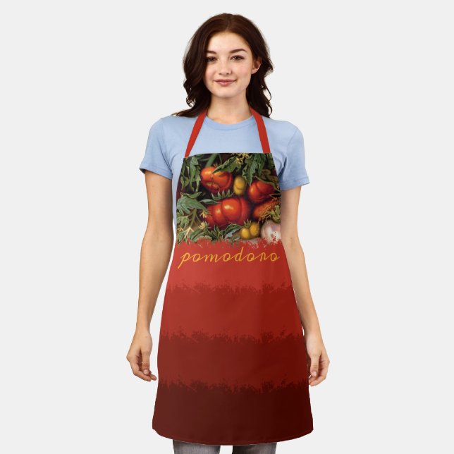 pomodoro vintage tomatoes personalised kitchen apron (Worn)