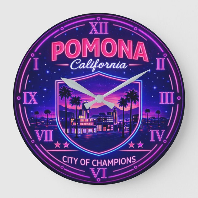 Pomona California Large Clock (Front)