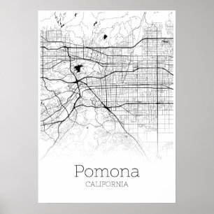 Pomona Map - California - City Map Poster