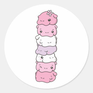 Pomosexual Flag Pride Lgbtq Cute Hippo Classic Rou Round Sticker