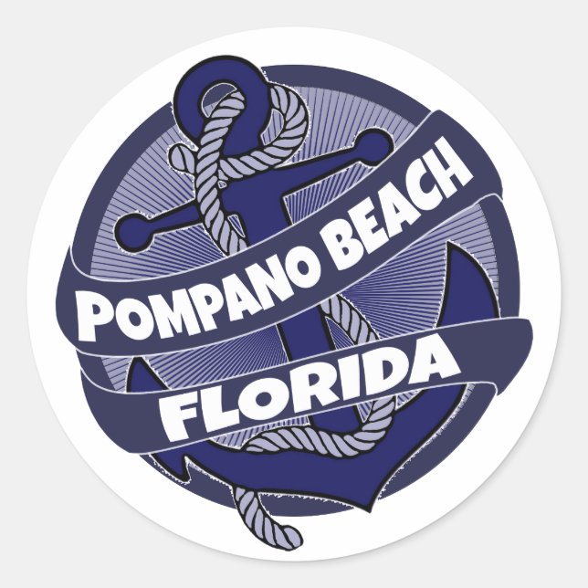 Pompano Beach Florida anchor stickers (Front)