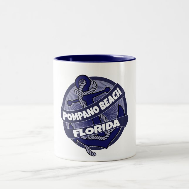 Pompano Beach Florida anchor swirl coffee mug (Center)