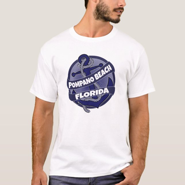 Pompano Beach Florida anchor swirl tshirt (Front)