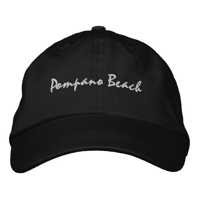 Pompano Beach Florida Embroidered Baseball Hat (Front)