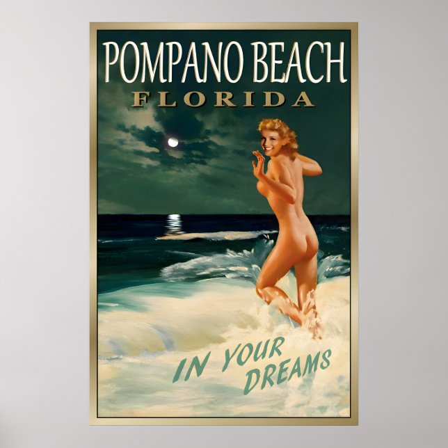 Pompano Beach FLORIDA Original Marilyn Monroe Poster (Front)