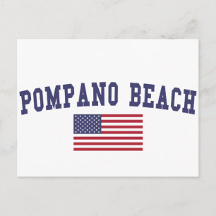 Pompano Beach US Flag Postcard