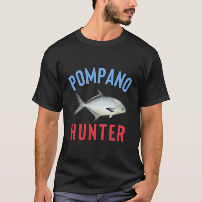 Pompano Hunter Surf Fishing Sand Flea Beach T-Shirt (Front)