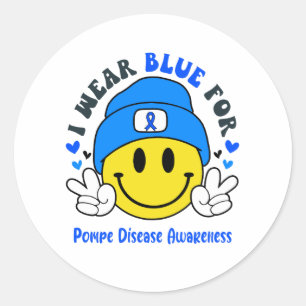Pompe Disease Awareness Ribbon Support Gifts Classic Round Sticker