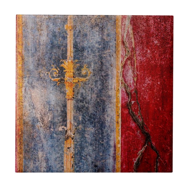 Pompeian Wall Painting Ceramic Tile (Front)