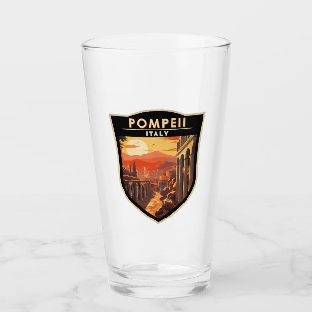 Pompeii Campania Italy Travel Art Vintage Glass (Front)
