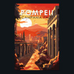 Pompeii Campania Italy Travel Art Vintage Poster<br><div class="desc">Pompeii vector artwork. Once a thriving and sophisticated Roman city,  Pompeii was buried under metres of ash and pumice after the catastrophic eruption of Mount Vesuvius in 79 A.D.</div>