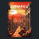 Pompeii Campania Italy Travel Art Vintage Poster<br><div class="desc">Pompeii vector artwork. Once a thriving and sophisticated Roman city,  Pompeii was buried under metres of ash and pumice after the catastrophic eruption of Mount Vesuvius in 79 A.D.</div>