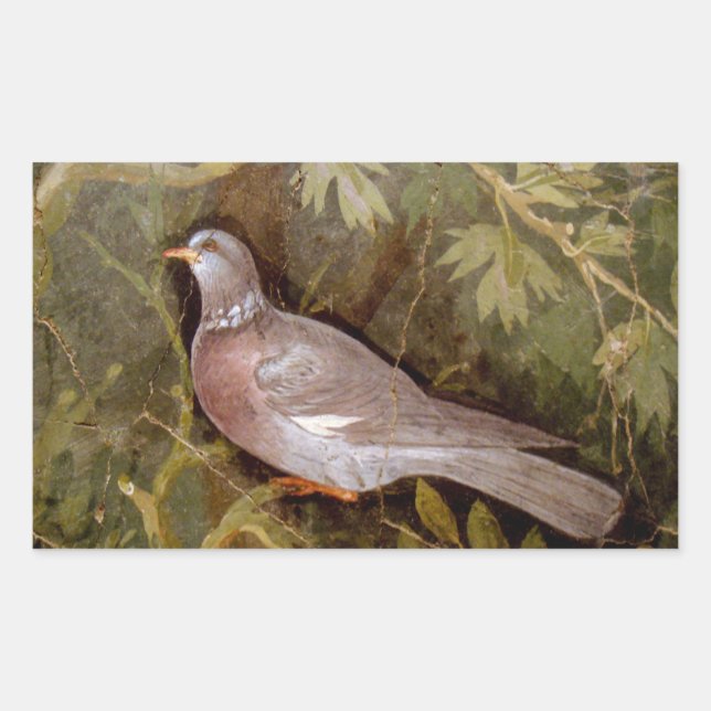 POMPEII COLLECTION / DOVE IN THE GARDEN RECTANGULAR STICKER (Front)