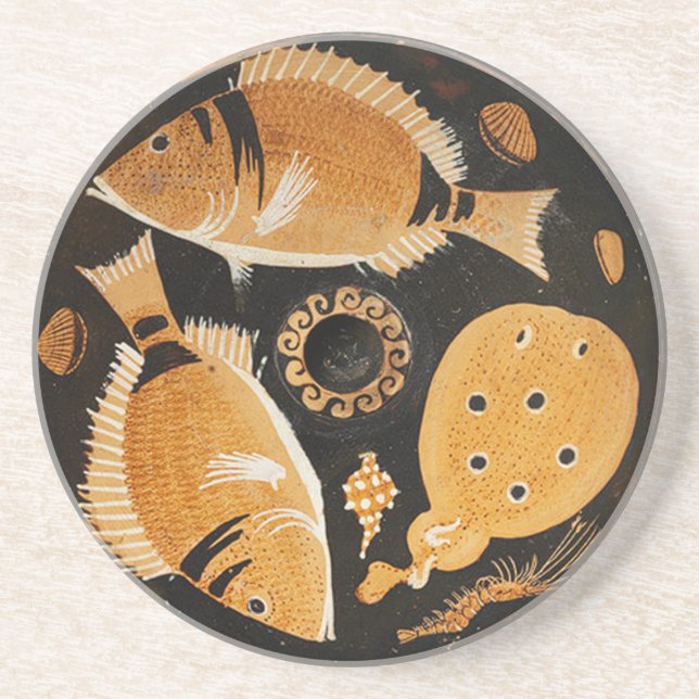 POMPEII COLLECTION / FISHES,OCEAN - SEA LIFE SCENE COASTER (Front)