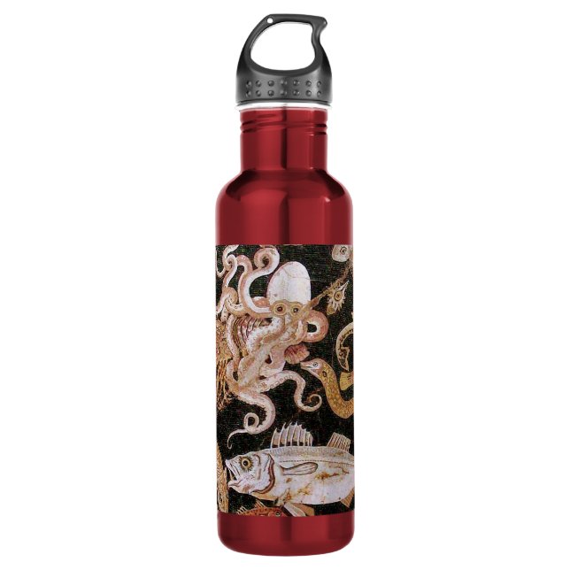 POMPEII COLLECTION / OCEAN - SEA LIFE SCENE,black 710 Ml Water Bottle (Front)