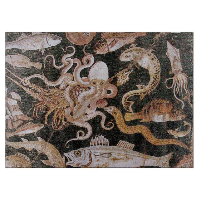 POMPEII COLLECTION / OCEAN - SEA LIFE SCENE CUTTING BOARD (Front)