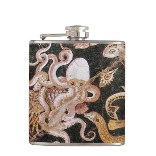 POMPEII COLLECTION / OCEAN - SEA LIFE SCENE HIP FLASK