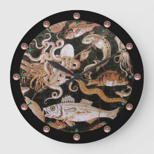 POMPEII COLLECTION / OCEAN - SEA LIFE SCENE LARGE CLOCK