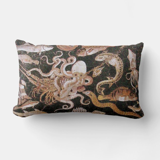 POMPEII COLLECTION / OCEAN - SEA LIFE SCENE LUMBAR CUSHION (Front)