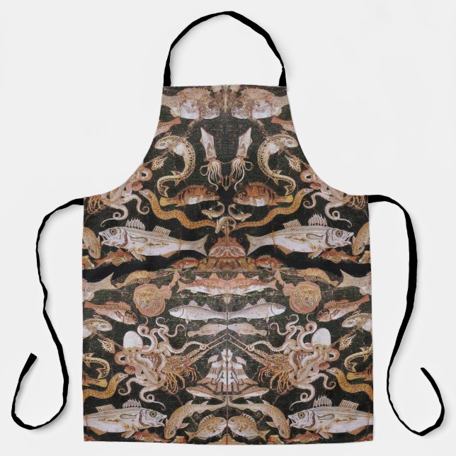 POMPEII COLLECTION,OCEAN - SEA LIFE SCENE Nautical Apron (Front)