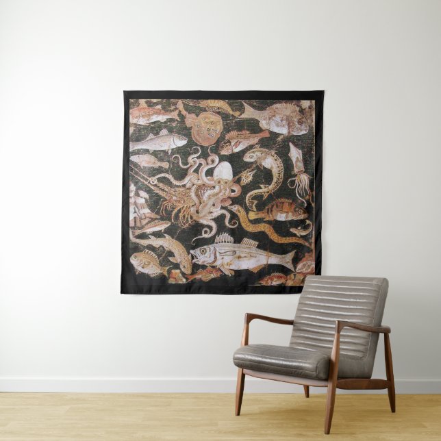POMPEII COLLECTION,OCEAN - SEA LIFE SCENE Nautical Tapestry (In Situ (Horizontal))