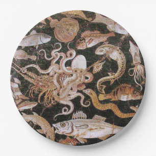 POMPEII COLLECTION / OCEAN - SEA LIFE SCENE  PAPER PLATE
