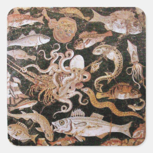 POMPEII COLLECTION / OCEAN - SEA LIFE SCENE SQUARE STICKER