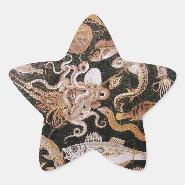 POMPEII COLLECTION / OCEAN - SEA LIFE SCENE Star Sticker (Front)
