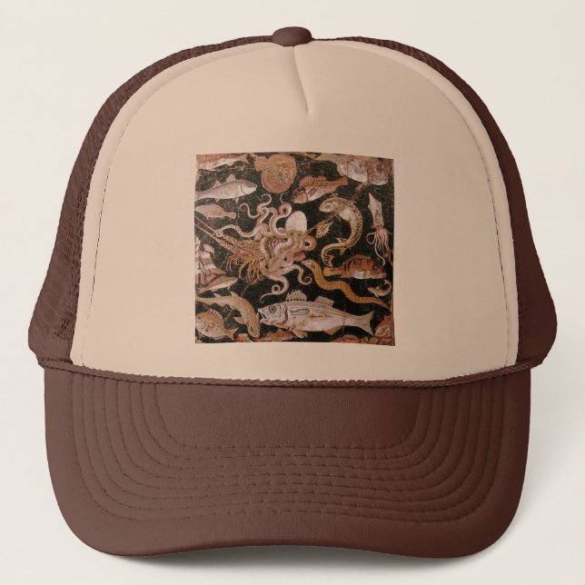 POMPEII COLLECTION / OCEAN - SEA LIFE SCENE TRUCKER HAT (Front)