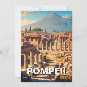 Pompeii Italy Mount Vesuvius Travel Holiday Card