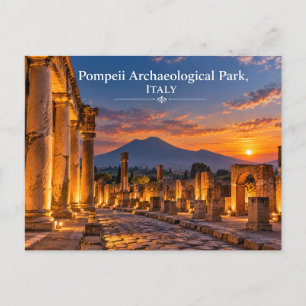 Pompeii Italy Sunset Ruins Postcard