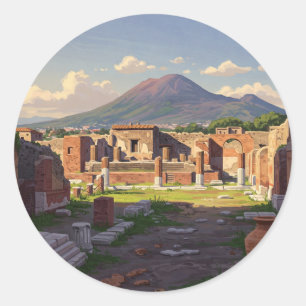 Pompeii Italy Travel Classic Round Sticker