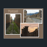 Pompeii Postcard<br><div class="desc">Three views of Pompeii - ruins,  down a street,  and at sunset.</div>