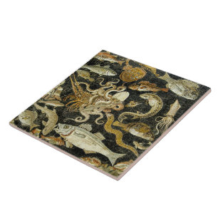 Pompeii Roman Marine Creatures Ceramic Tile