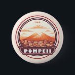 Pompeii Ruins Italy Travel Art Badge<br><div class="desc">Pompeii vector artwork. Once a thriving and sophisticated Roman city,  Pompeii was buried under metres of ash and pumice after the catastrophic eruption of Mount Vesuvius in 79 A.D.</div>