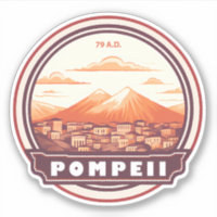 Pompeii Ruins Italy Travel Art Badge