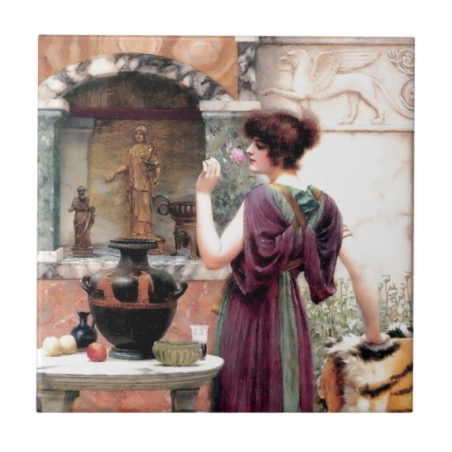 Pompeii Woman Godward garden Ceramic Tile (Front)
