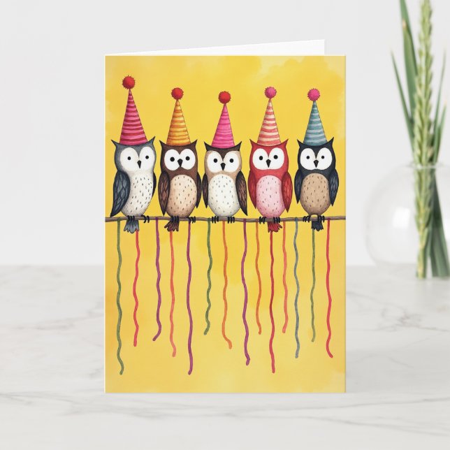 Pompom Hat Birthday Card (Front)