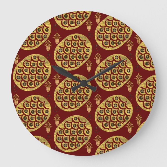 pompous flowers large clock (Front)