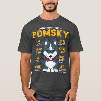 Pomsky Anatomy Funny Dog Mum Dad Gift T-Shirt
