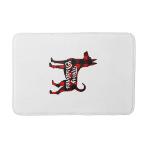 Pomsky Christmas Dog Mum Dad Plaid Gift T-Shirt (2 Bath Mat
