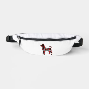 Pomsky Christmas Dog Mum Dad Plaid Gift T-Shirt (2 Bum Bags