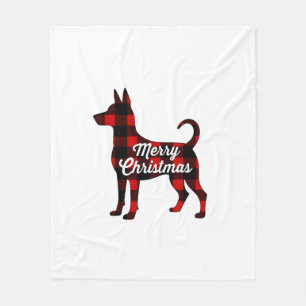 Pomsky Christmas Dog Mum Dad Plaid Gift T-Shirt (2 Fleece Blanket