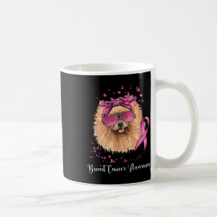 Pomsky Dog Lover Pink Ribbon Breast Cancer Coffee Mug